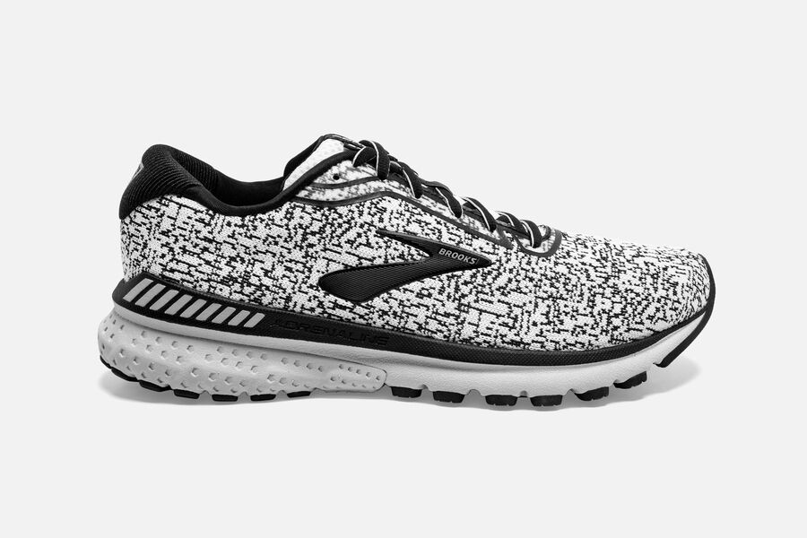 Brooks Adrenaline GTS 20 Mens UK - Road Running Shoes - White/Black/Grey 156-OJCSBY